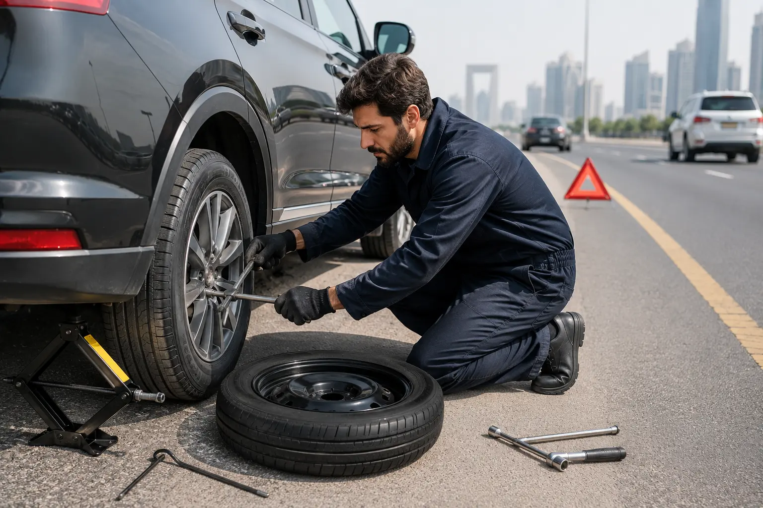 Flat Tyre Change Abu Dhabi